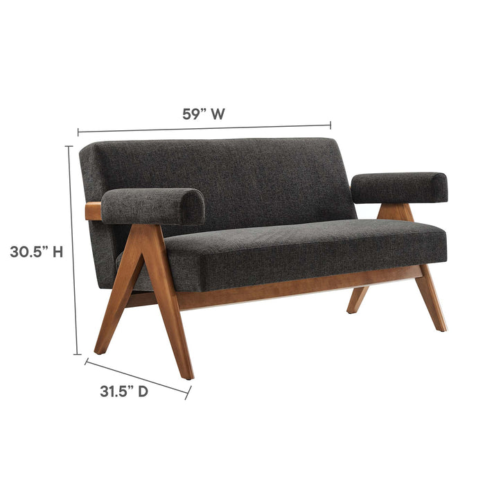 Lyra Fabric Loveseat - in lifestyle setting