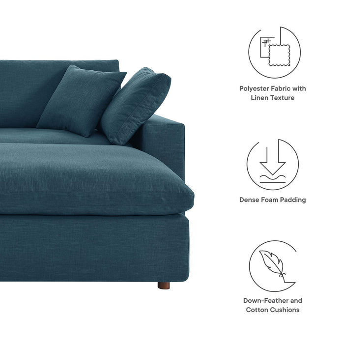Commix Down Filled Overstuffed Sectional Sofa and Ottoman Set - detail close-up