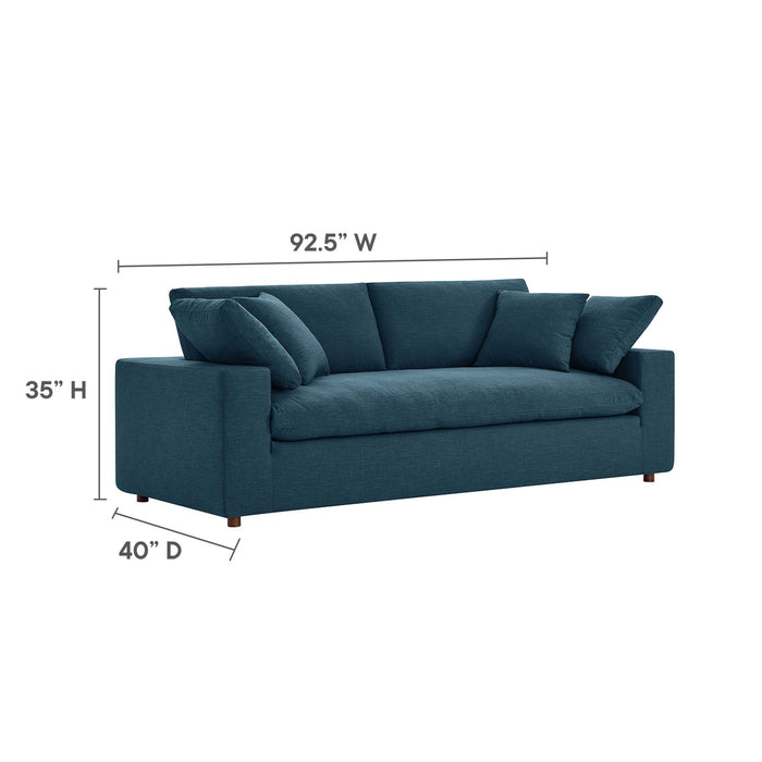 Commix Down Filled Overstuffed Sectional Sofa and Ottoman Set - in lifestyle setting