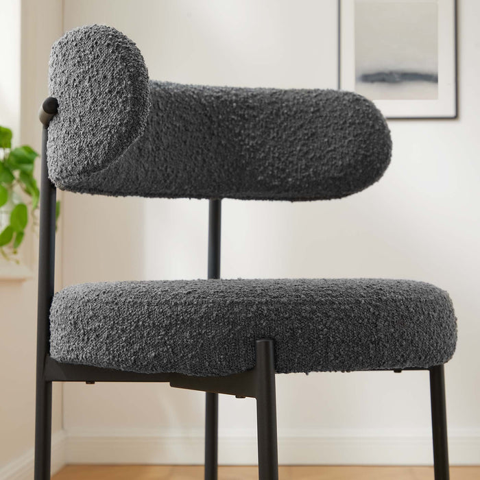 Albie Boucle Fabric Counter Stools - Set of 2