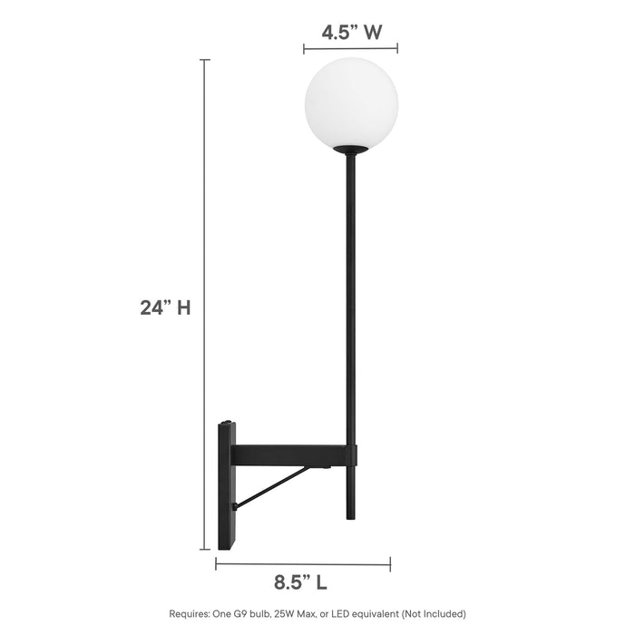 Riva White Globe Wall Sconce - in lifestyle setting