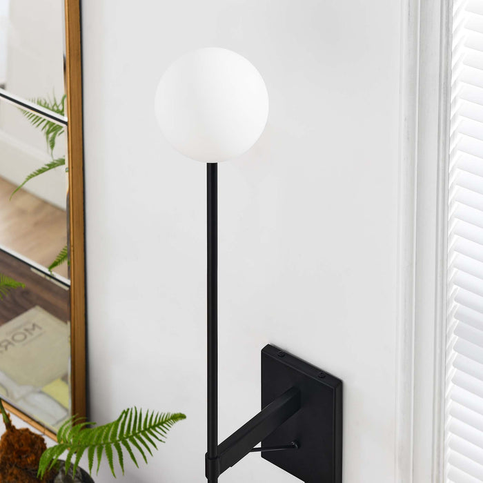 Riva White Globe Wall Sconce - view 5