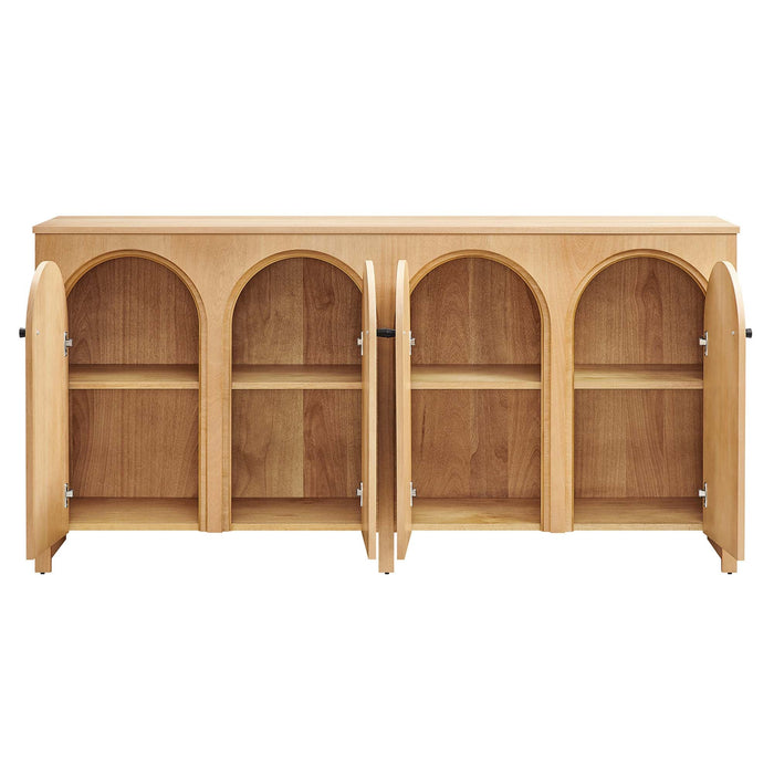 Appia Wood Grain 4-Door Sideboard Storage Cabinet