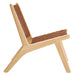 Modway Saoirse Faux Leather Wood Accent Lounge Chair Living Room Furniture - Lifestyle View