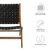 Modway Saoirse Faux Leather Wood Accent Lounge Chair Living Room Furniture - View 10