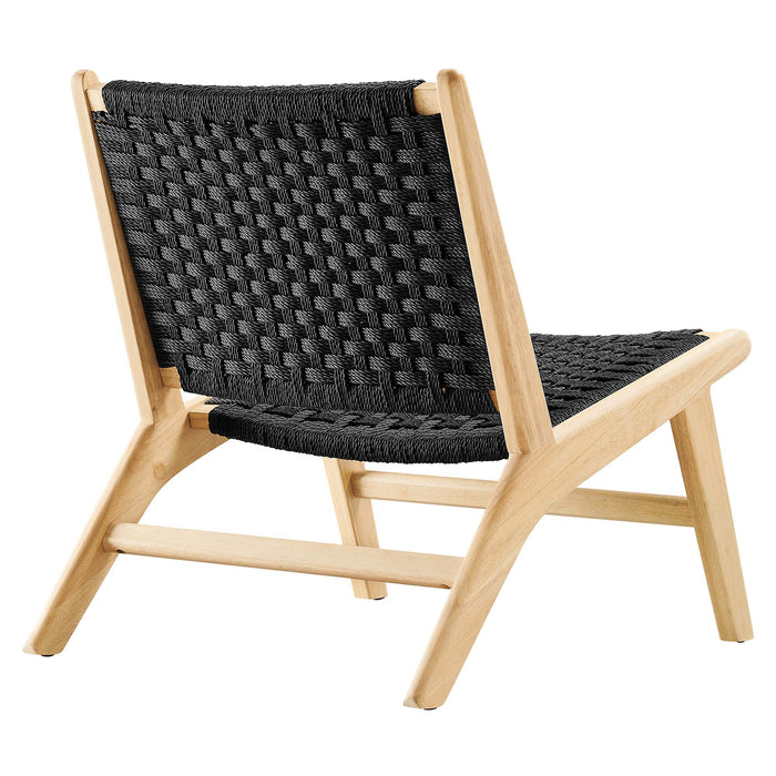 Modway Saoirse Woven Rope Wood Accent Lounge Chair Living Room Furniture - Features