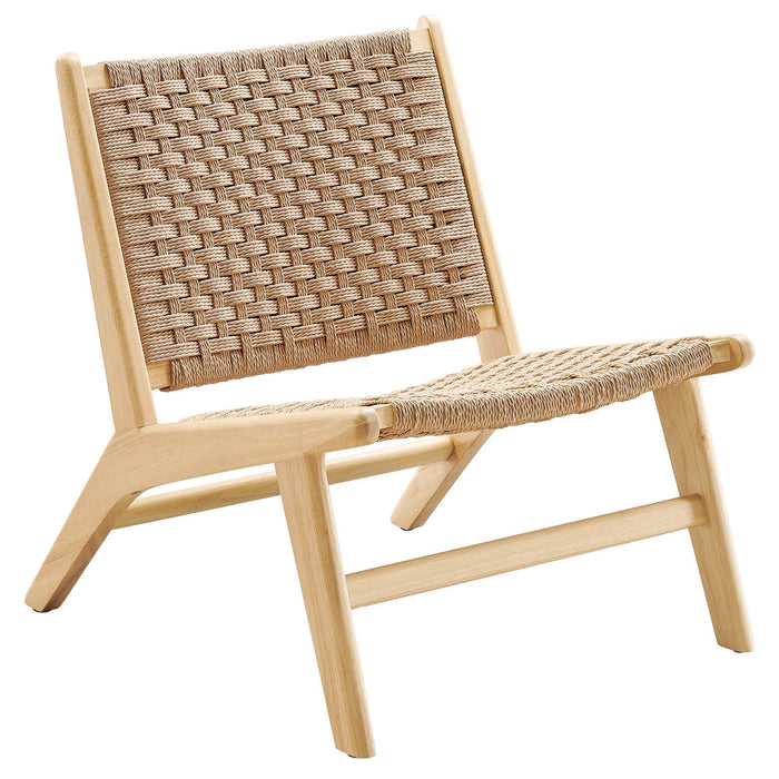 Modway Saoirse Woven Rope Wood Accent Lounge Chair Living Room Furniture - View 11