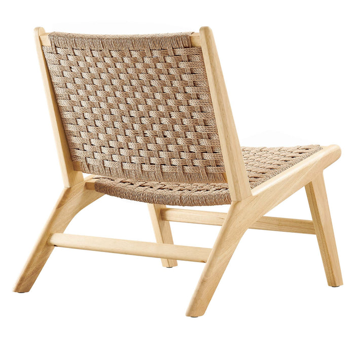 Modway Saoirse Woven Rope Wood Accent Lounge Chair Living Room Furniture - View 16