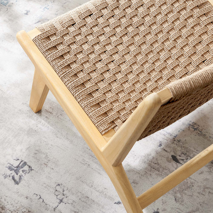 Modway Saoirse Woven Rope Wood Accent Lounge Chair Living Room Furniture - View 14