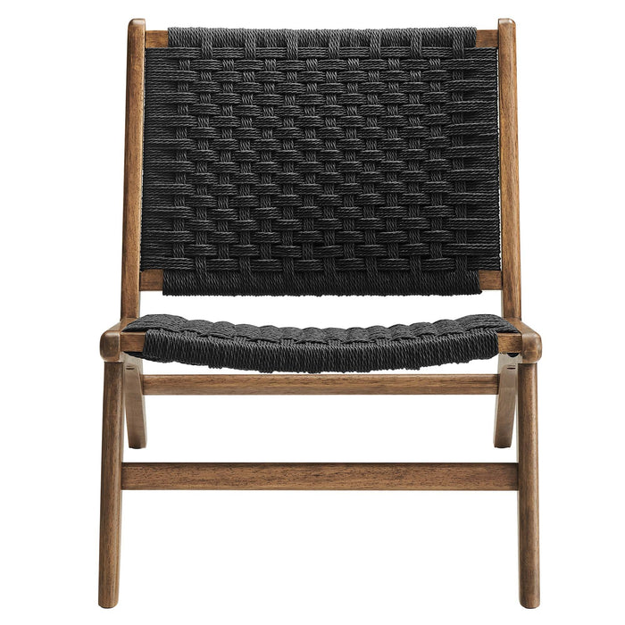 Modway Saoirse Woven Rope Wood Accent Lounge Chair Living Room Furniture - View 25