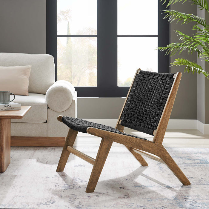 Modway Saoirse Woven Rope Wood Accent Lounge Chair Living Room Furniture - View 19