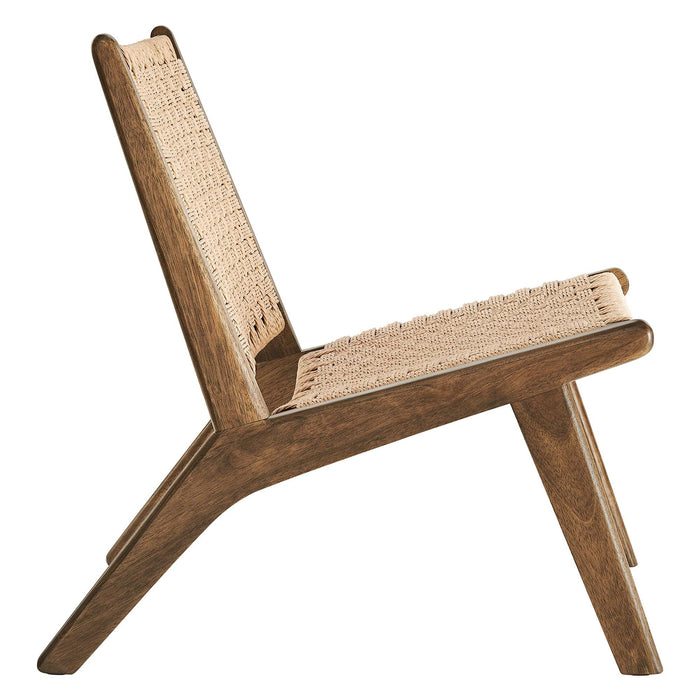 Modway Saoirse Woven Rope Wood Accent Lounge Chair Living Room Furniture - View 31