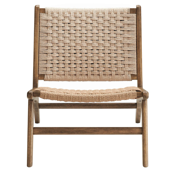 Modway Saoirse Woven Rope Wood Accent Lounge Chair Living Room Furniture - View 33