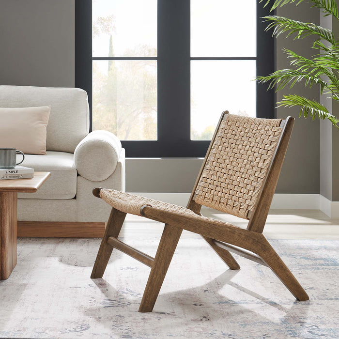 Modway Saoirse Woven Rope Wood Accent Lounge Chair Living Room Furniture - View 27