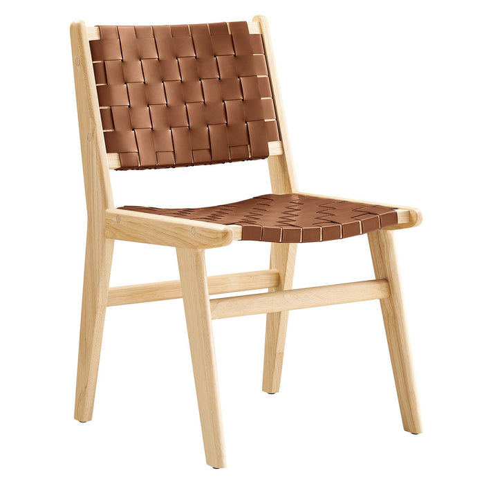 Modway Saoirse Faux Leather Wood Dining Side Chair - Set of 2 - Dimensions