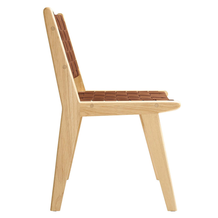 Modway Saoirse Faux Leather Wood Dining Side Chair - Set of 2 - Features