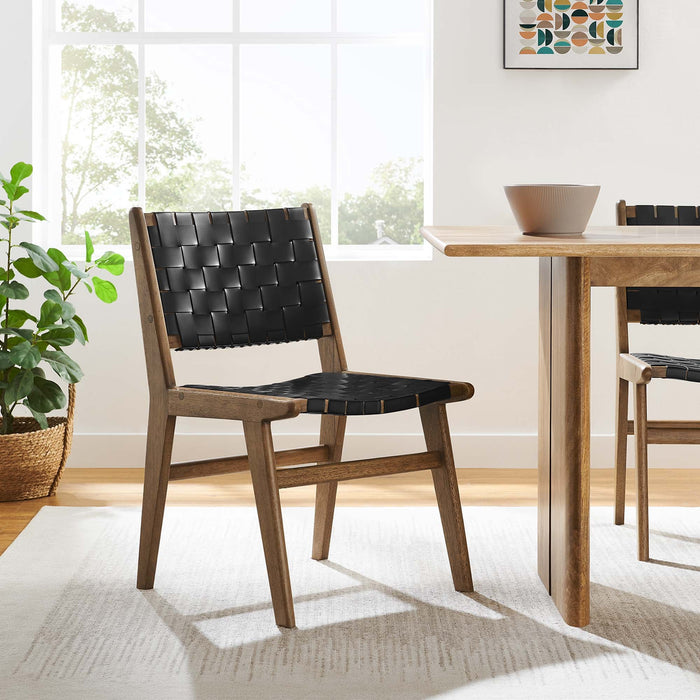 Modway Saoirse Faux Leather Wood Dining Side Chair - Set of 2 - View 14