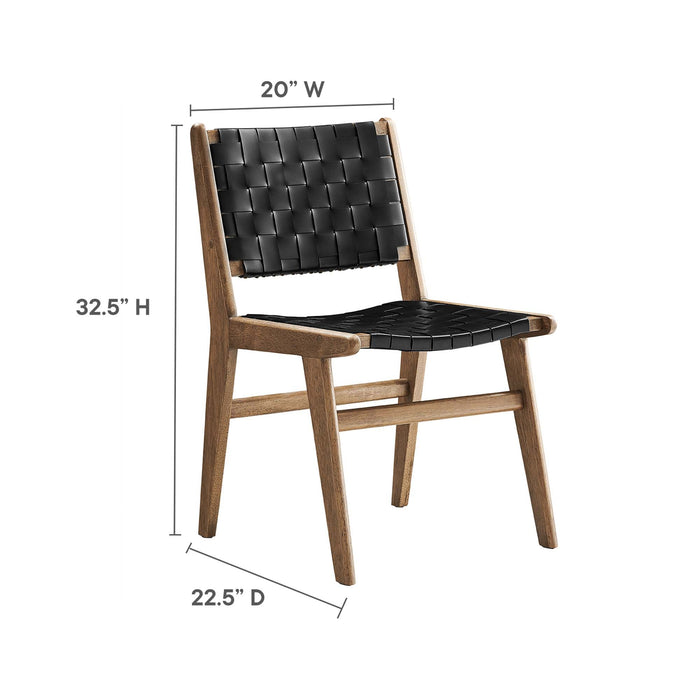 Modway Saoirse Faux Leather Wood Dining Side Chair - Set of 2 - View 13