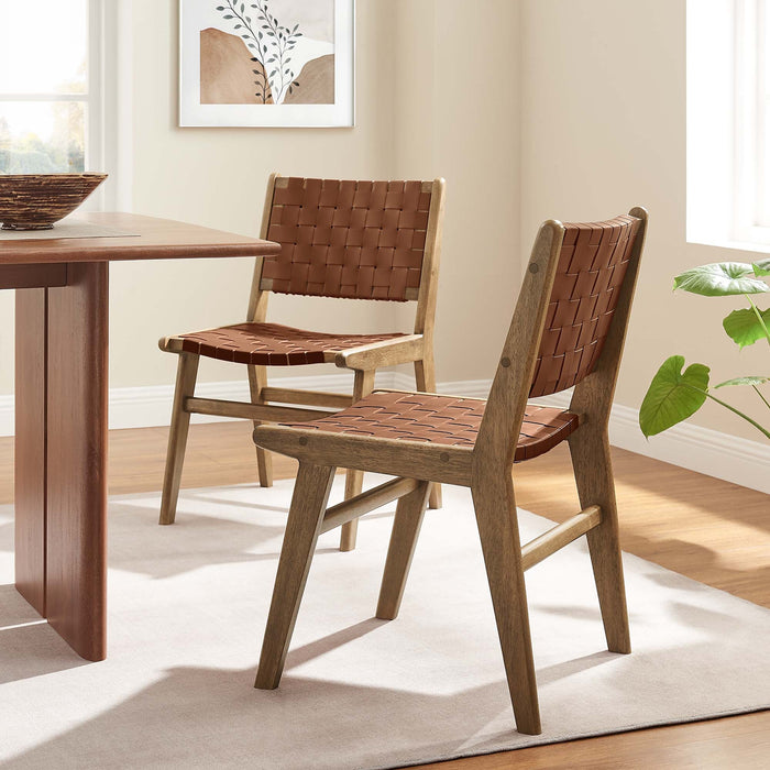 Modway Saoirse Faux Leather Wood Dining Side Chair - Set of 2 - View 21
