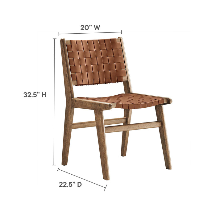 Modway Saoirse Faux Leather Wood Dining Side Chair - Set of 2 - View 23