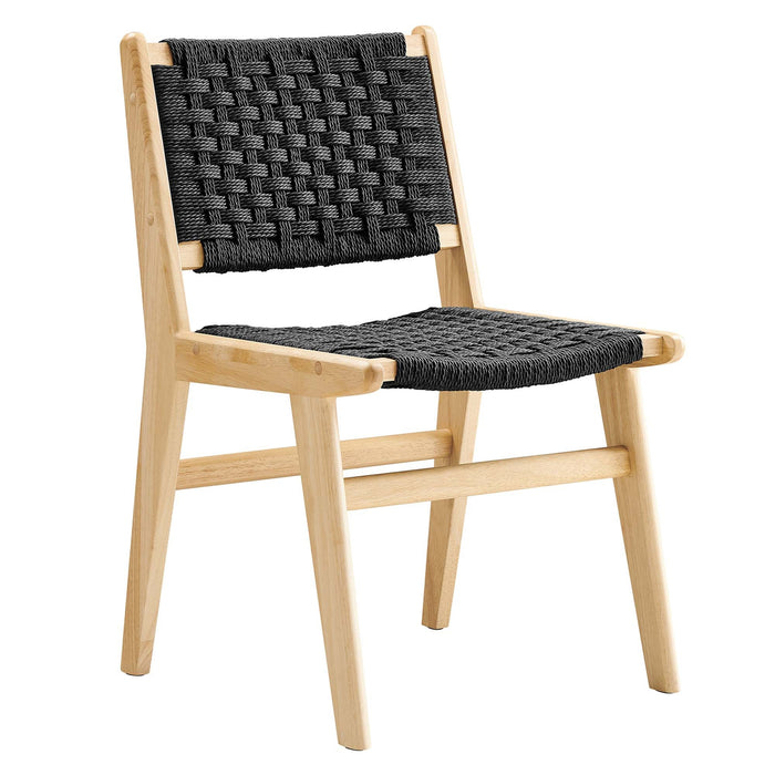 Modway Saoirse Woven Rope Wood Dining Side Chair - Set of 2 - Dimensions