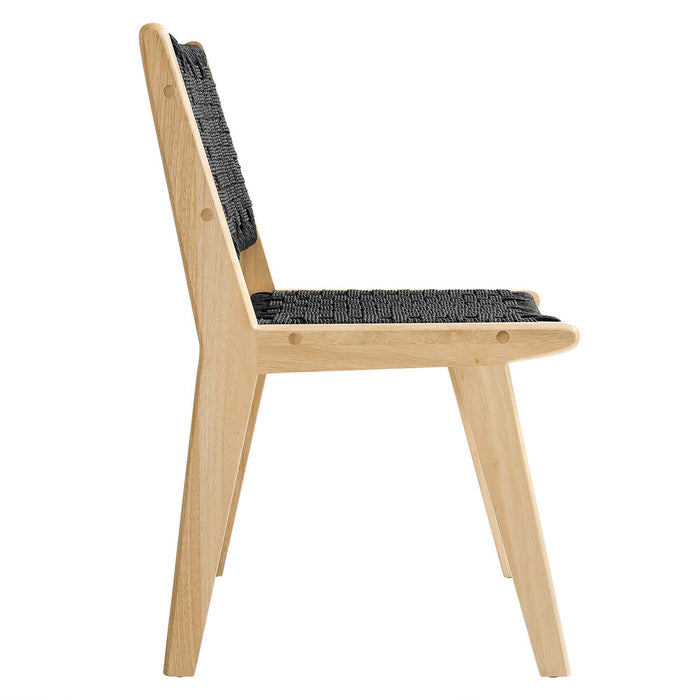 Modway Saoirse Woven Rope Wood Dining Side Chair - Set of 2 - Features