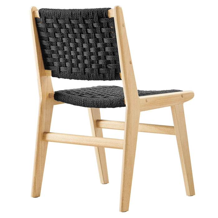 Modway Saoirse Woven Rope Wood Dining Side Chair - Set of 2 - Installation View