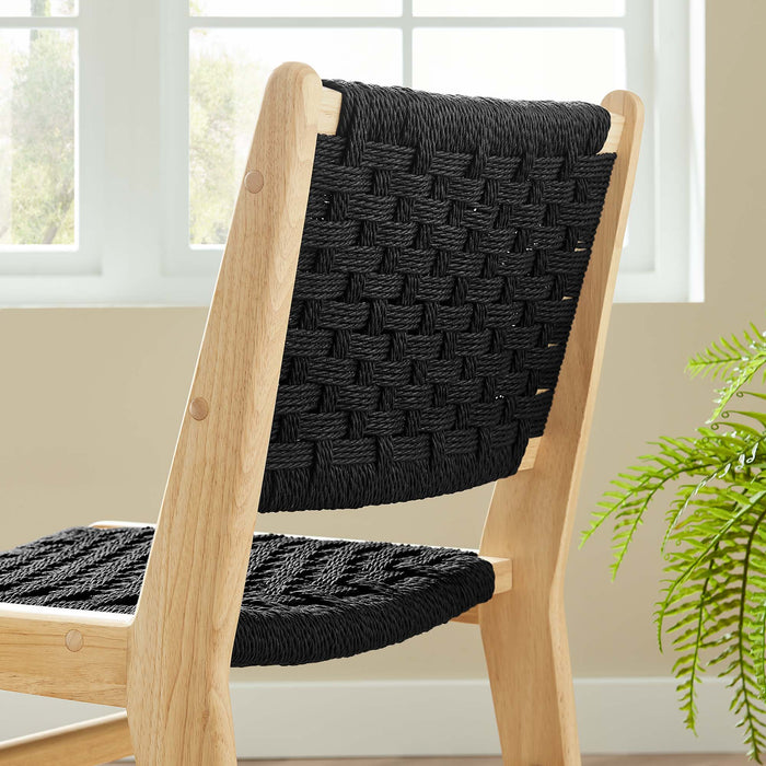 Modway Saoirse Woven Rope Wood Dining Side Chair - Set of 2 - Lifestyle View