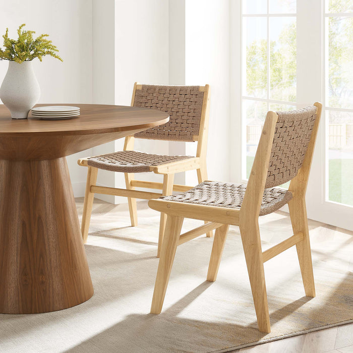 Modway Saoirse Woven Rope Wood Dining Side Chair - Set of 2 - View 11