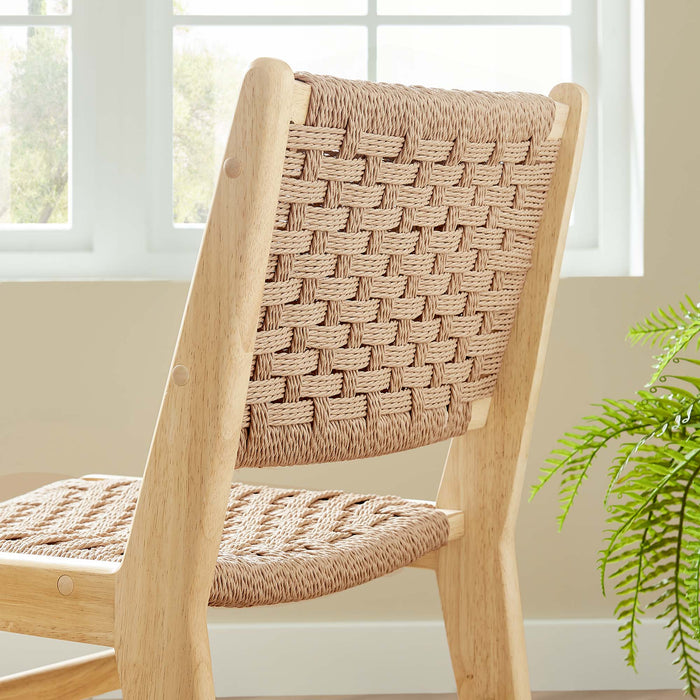 Modway Saoirse Woven Rope Wood Dining Side Chair - Set of 2 - View 15