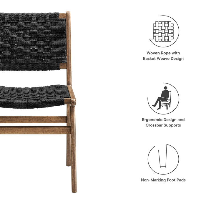 Modway Saoirse Woven Rope Wood Dining Side Chair - Set of 2 - View 22