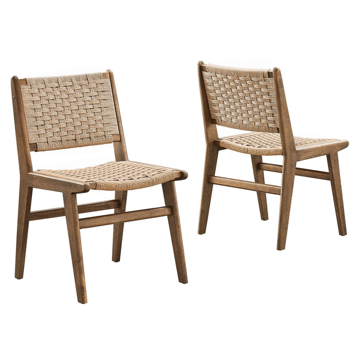 Modway Saoirse Woven Rope Wood Dining Side Chair - Set of 2 - View 43