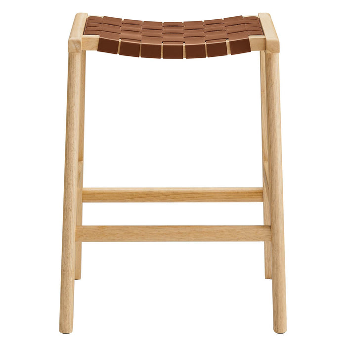 Saoirse Faux Leather Wood Counter Stool - Set of 2