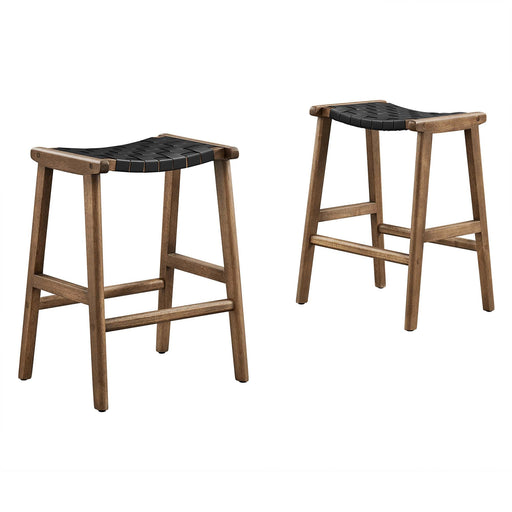 Modway Saoirse Faux Leather Wood Counter Stool - Set of 2 Living Room Furniture - View 28