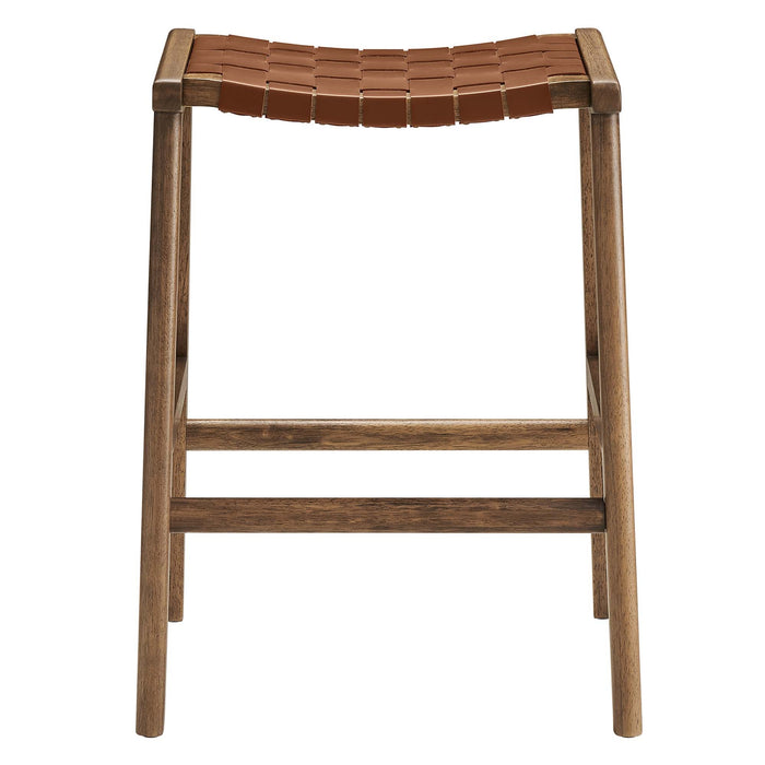 Saoirse Faux Leather Wood Counter Stool - Set of 2