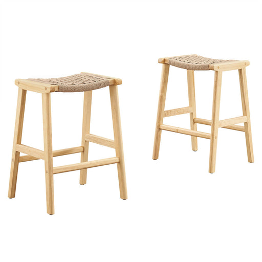 Modway Saoirse Woven Rope Wood Counter Stool - Set of 2 Living Room Furniture - View 37
