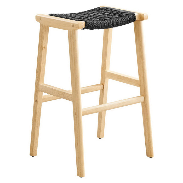 Saoirse Woven Rope Wood Bar Stool Set of 2