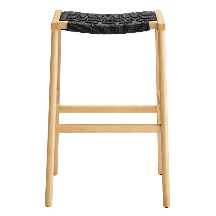 Saoirse Woven Rope Wood Bar Stool Set of 2