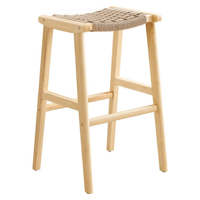 Saoirse Woven Rope Wood Bar Stool Set of 2