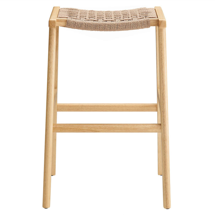 Saoirse Woven Rope Wood Bar Stool Set of 2