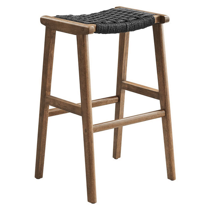 Saoirse Woven Rope Wood Bar Stool Set of 2