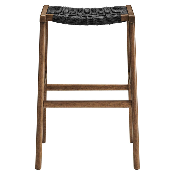 Saoirse Woven Rope Wood Bar Stool Set of 2