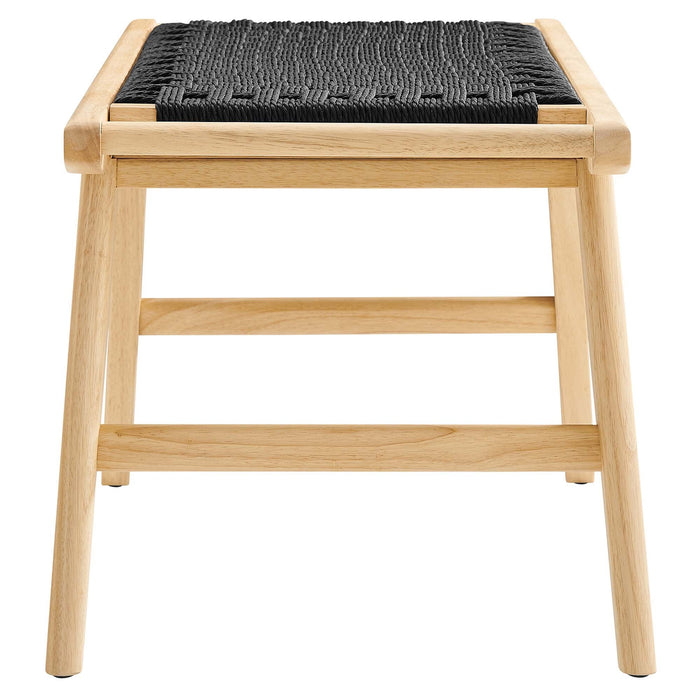 Saoirse 47" Woven Rope Wood Bench