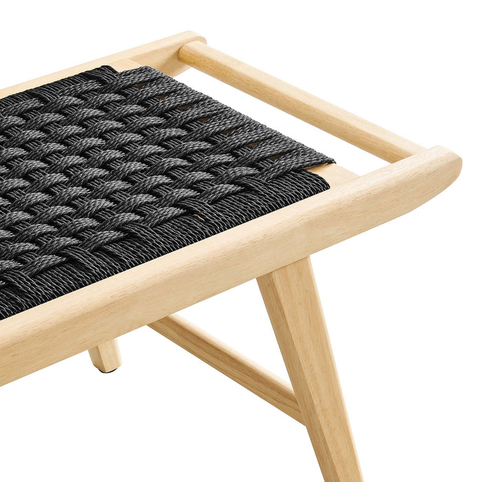 Saoirse 47" Woven Rope Wood Bench