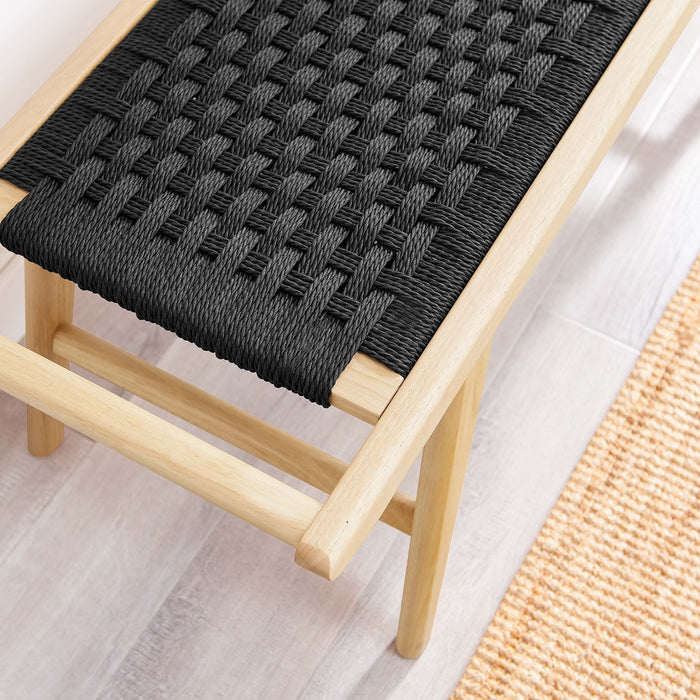 Saoirse 47" Woven Rope Wood Bench