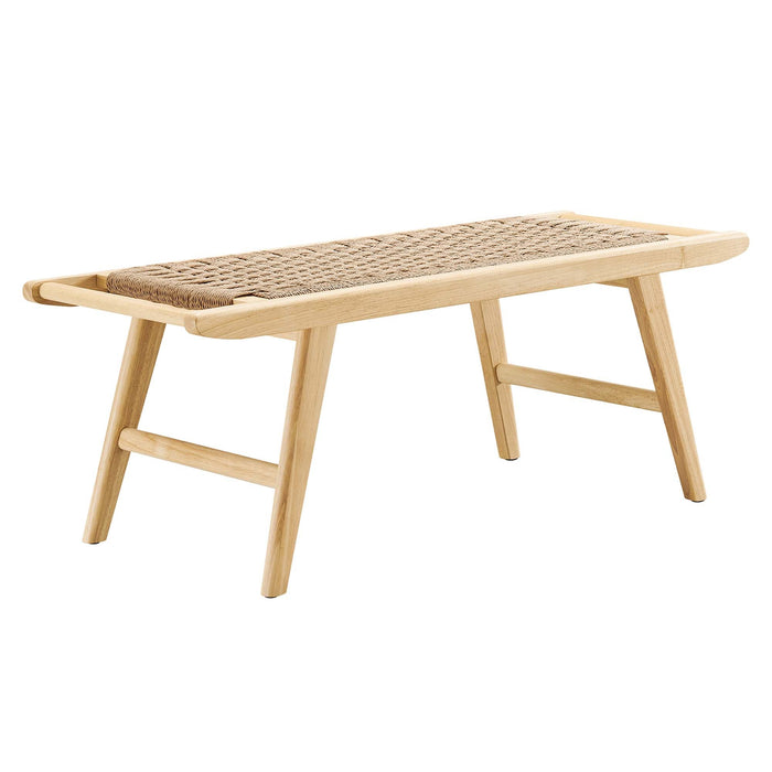 Saoirse 47" Woven Rope Wood Bench