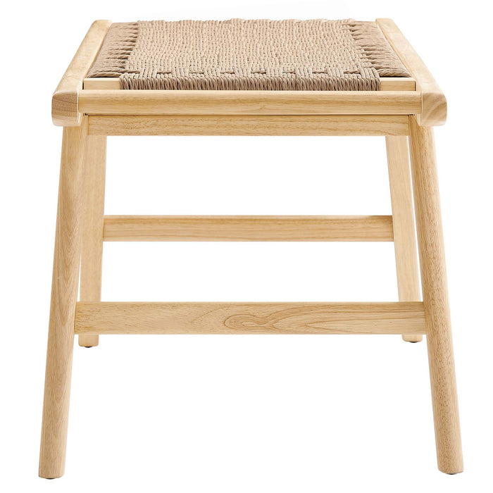 Saoirse 47" Woven Rope Wood Bench