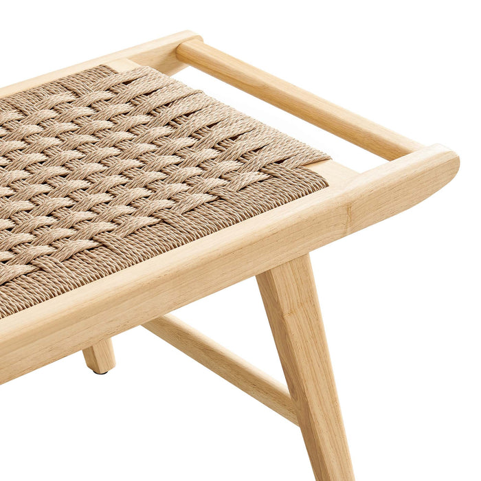 Saoirse 47" Woven Rope Wood Bench