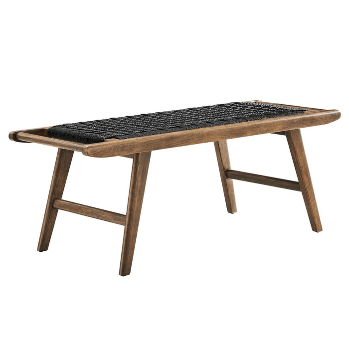 Saoirse 47" Woven Rope Wood Bench