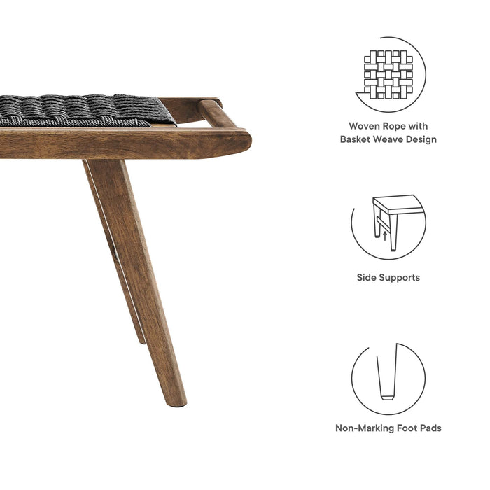 Saoirse 47" Woven Rope Wood Bench